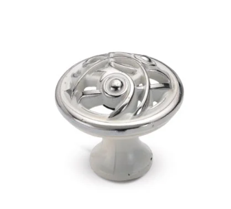 Núm tủ tròn cổ điển màu trắng bạc AK6237-BH - Archie